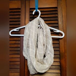 Infinity Scarf Plaid Boxes Checkers Oatmeal White Cream
